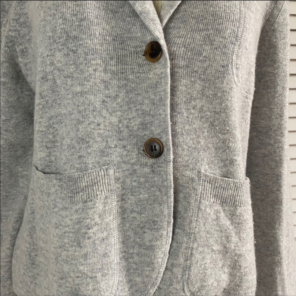J Crew | Light Grey Cropped Sweater Blazer - Picture 2 of 5